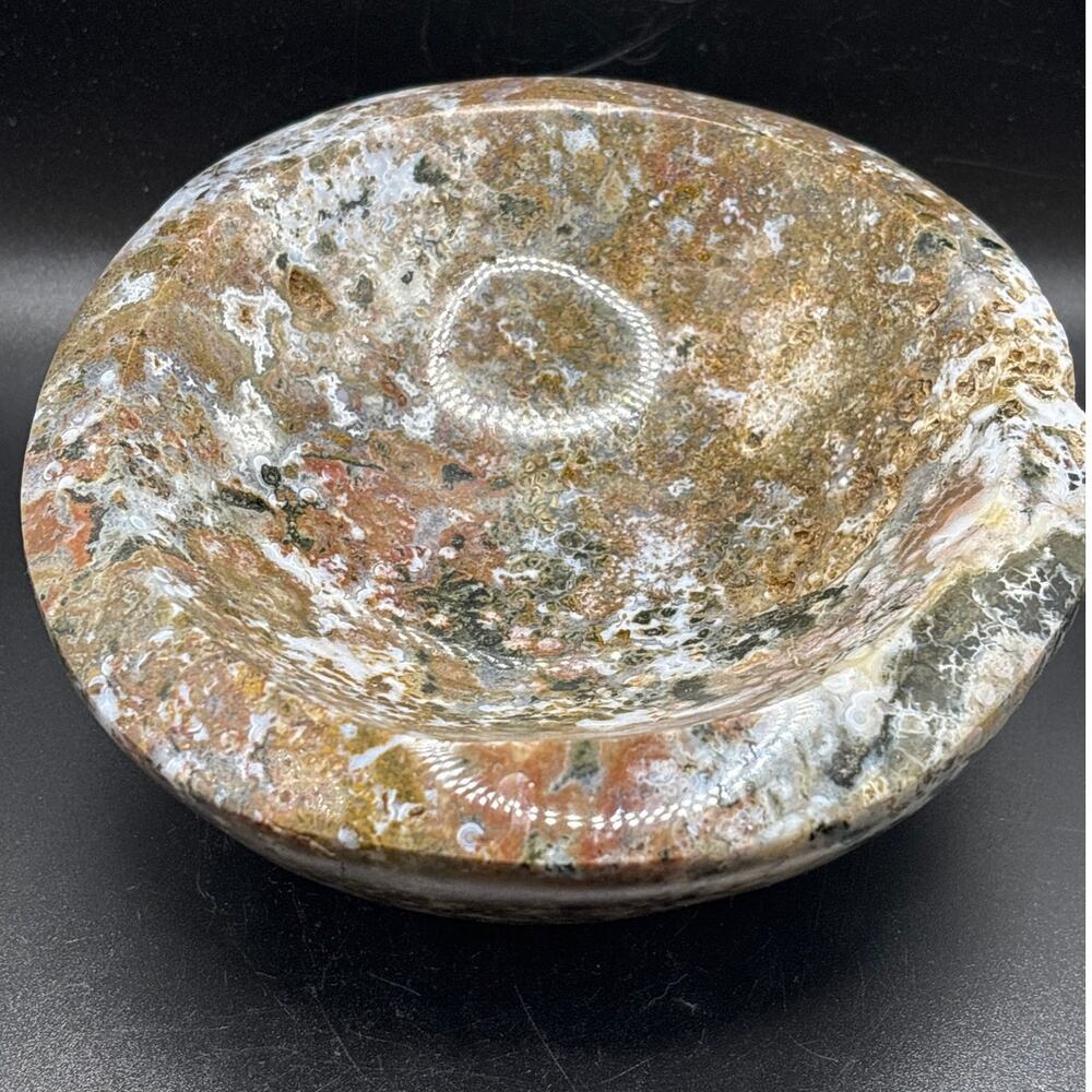 Cool ocean Jasper Crystal Bowl - over 2 lbs!